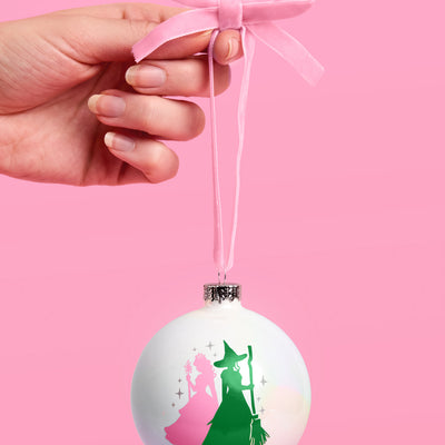 Pink Goes Good w. Green Ornament - iridescent ornament