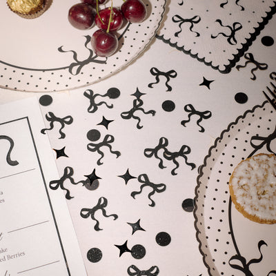 Little Black Bow Confetti - 200 pc glitter confetti