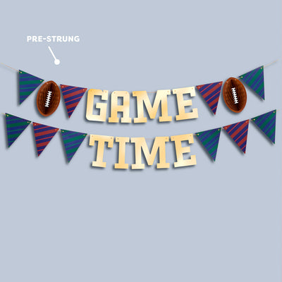 Game Time Banner - gold foil banner
