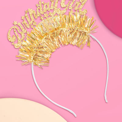 Golden Girl Bday Headband - fringe headband