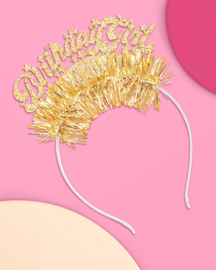 Golden Girl Bday Headband - fringe headband