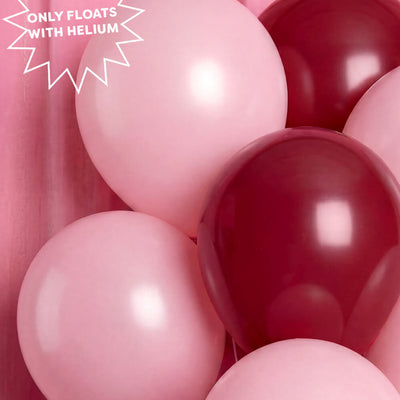 Burgundy + Pink Balloon Pack - 24 latex balloons