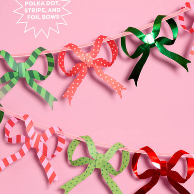 Christmas Bow Banner - Paper Bow Garland