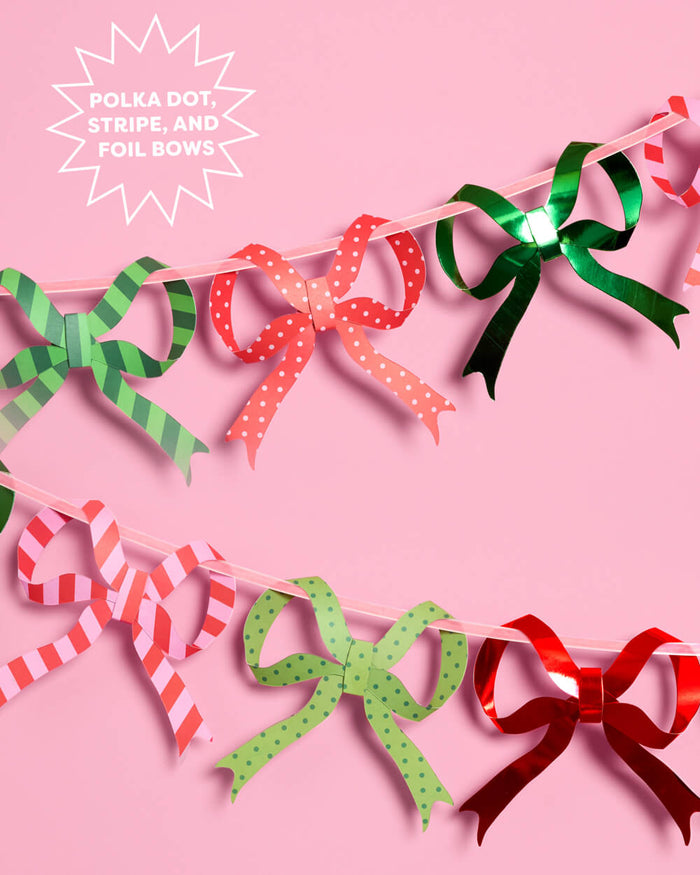 Christmas Bow Banner - Paper Bow Garland