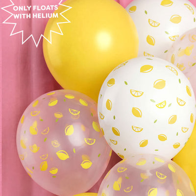 Lemon Printed Balloons - 24 latex balloons