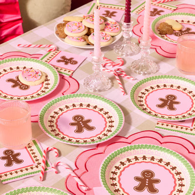Bake it Merry Plates - pink christmas plates