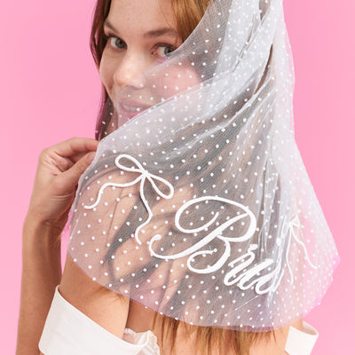 Dotted Bride Veil - embroidered bridal veil