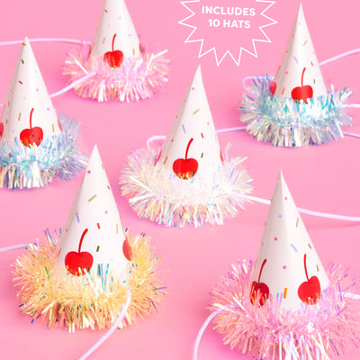 Mini Bday Cake Hats - 10 mini hats