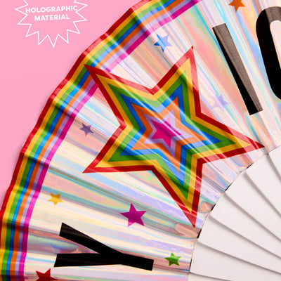 Pride Gay Icon Fan - iridescent folding fan