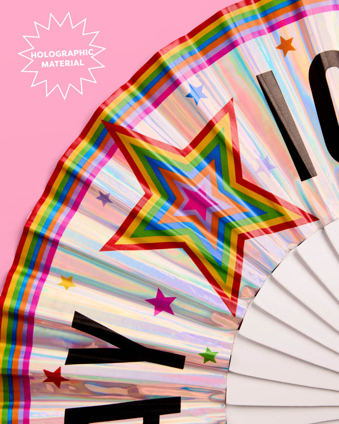 Pride Gay Icon Fan - iridescent folding fan