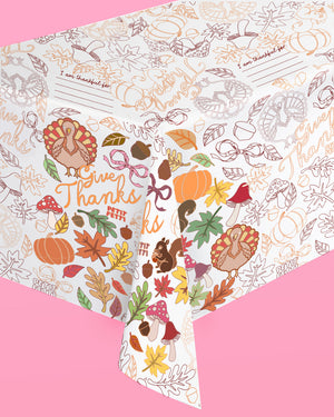 Give Thanks Paper Tablecloth - coloring tablecloth