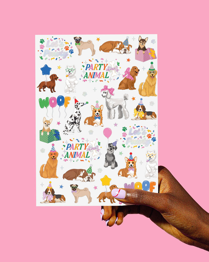 Dog Lover Tats - 44 foil temporary tattoos