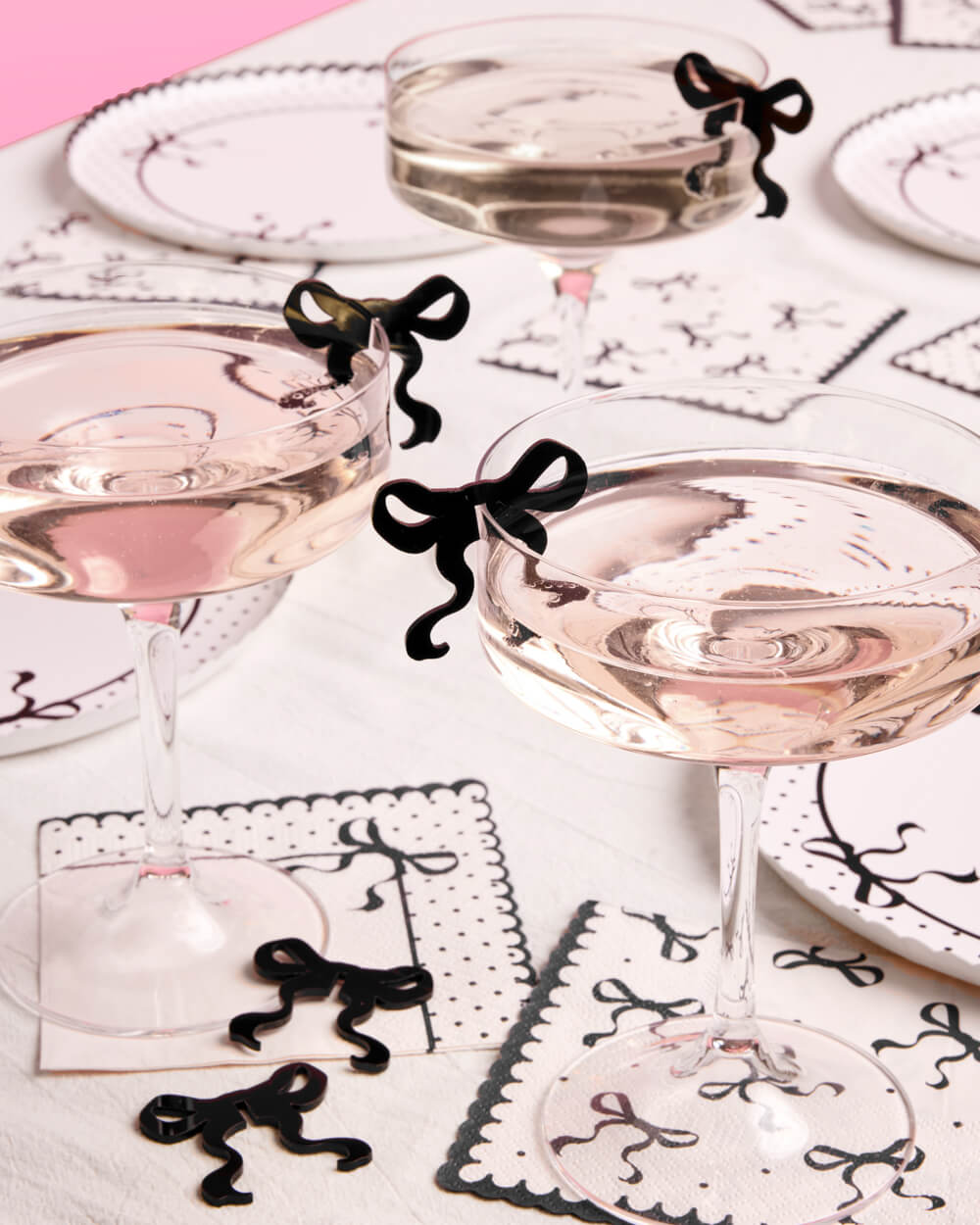 Little Black Bow Drink Markers - 8 drink markers
