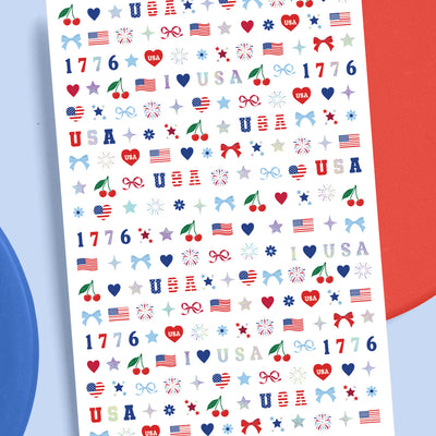 America 250 Nail Stickers - 250 nail stickers