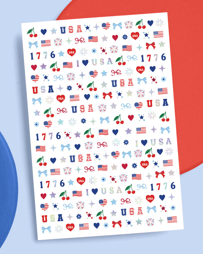 America 250 Nail Stickers - 250 nail stickers