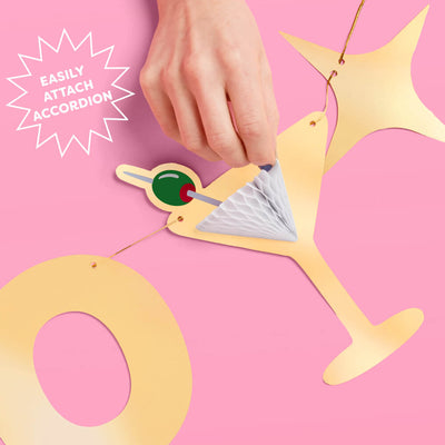 Cheers to 50 Years Banner - 3D paper banner