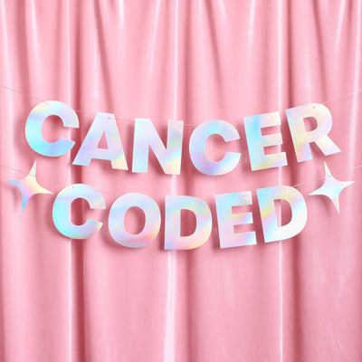 Cancer Coded Banner - iridescent foil banner