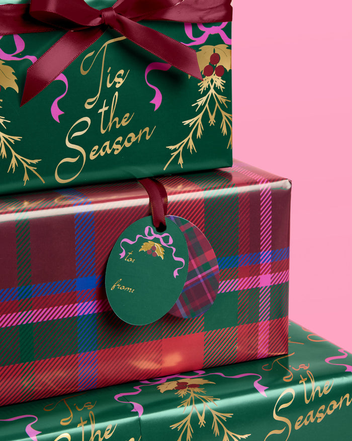 Tis the Season Wrapping Paper - 12 sheets + 16 tags