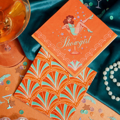 Showgirl Trio - plates, napkins + banner