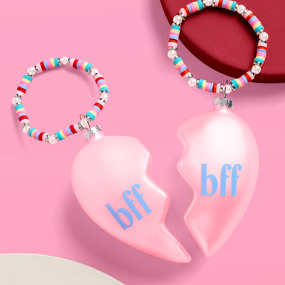 BFF Ornament - 2 piece split heart ornament