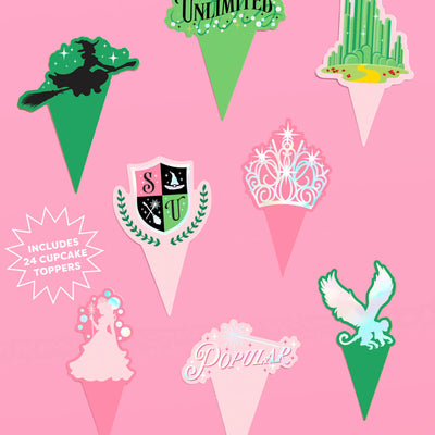 Emerald City Cupcake Set - 24 sets of liners + toppers