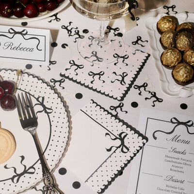 Little Black Bow Napkins - 24 paper napkins
