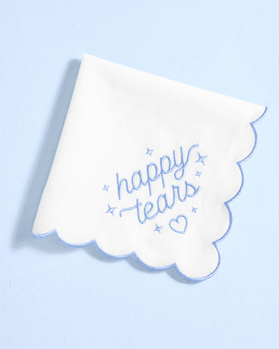 Happy Tears Hanky - embroidered handkerchief