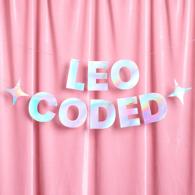Leo Coded Banner - iridescent foil banner