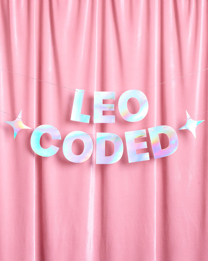 Leo Coded Banner - iridescent foil banner