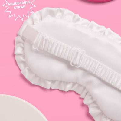 Something Blue Sleep Mask - embroidered white satin