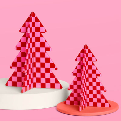 Checked Out Christmas Trees - 4 acrylic trees