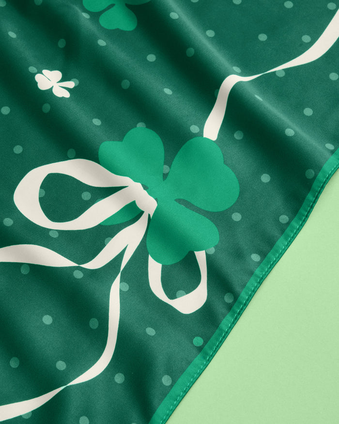 Kiss me, I'm Irish Headscarf - green silk headscarf