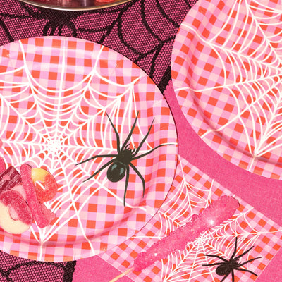 Pink Halloween Plates - 25 paper plates