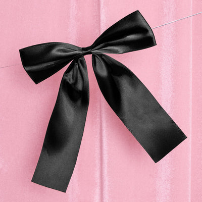 Little Black Bow Banner - black glitter banner