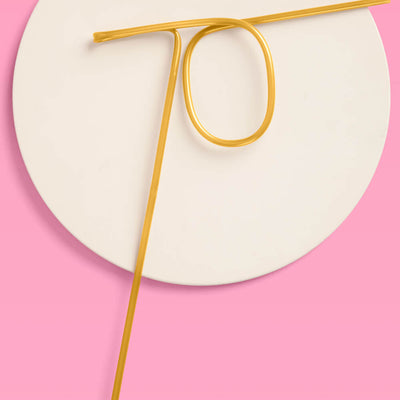 70 Shaped Straw - gold reusable straw