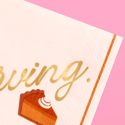 Serving Pie Napkins - gold foil cocktail napkins