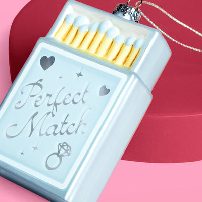 Perfect Match Ornament - blue matchbox ornament