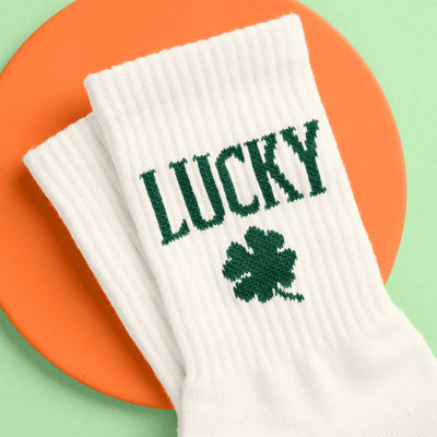 Kiss Me I'm Irish Socks - white tube socks