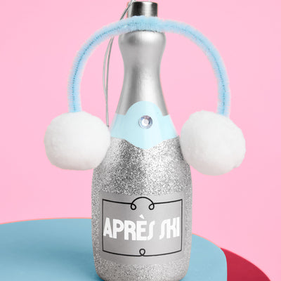 Après Ski Ornament - silver glitter ornament