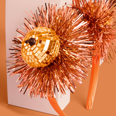 Party Pumpkin Headband - disco + fringe headband