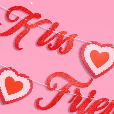 Kiss Your Friends Banner - glitter paper banner