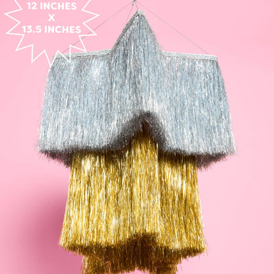 Starstruck Fringe Chandelier - silver + gold