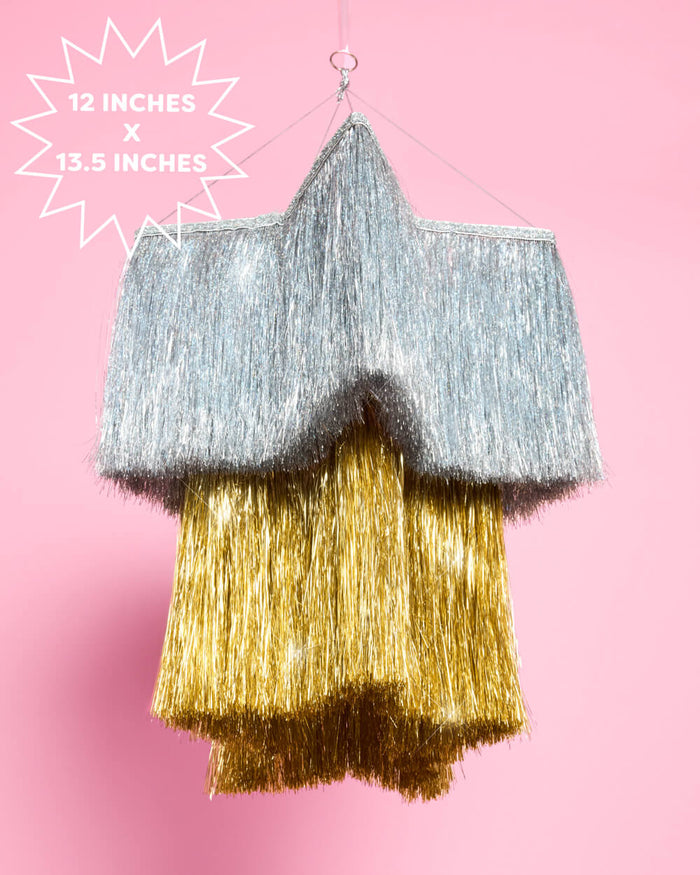 Starstruck Fringe Chandelier - silver + gold