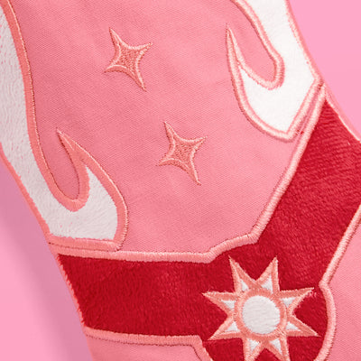 Cowgirl Boot Stocking - pink and red stocking