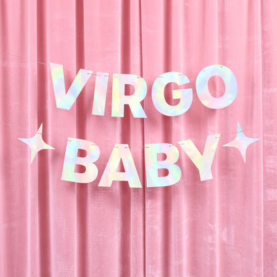 Virgo Baby Banner - iridescent foil banner
