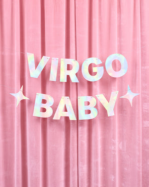 Virgo Baby Banner - iridescent foil banner