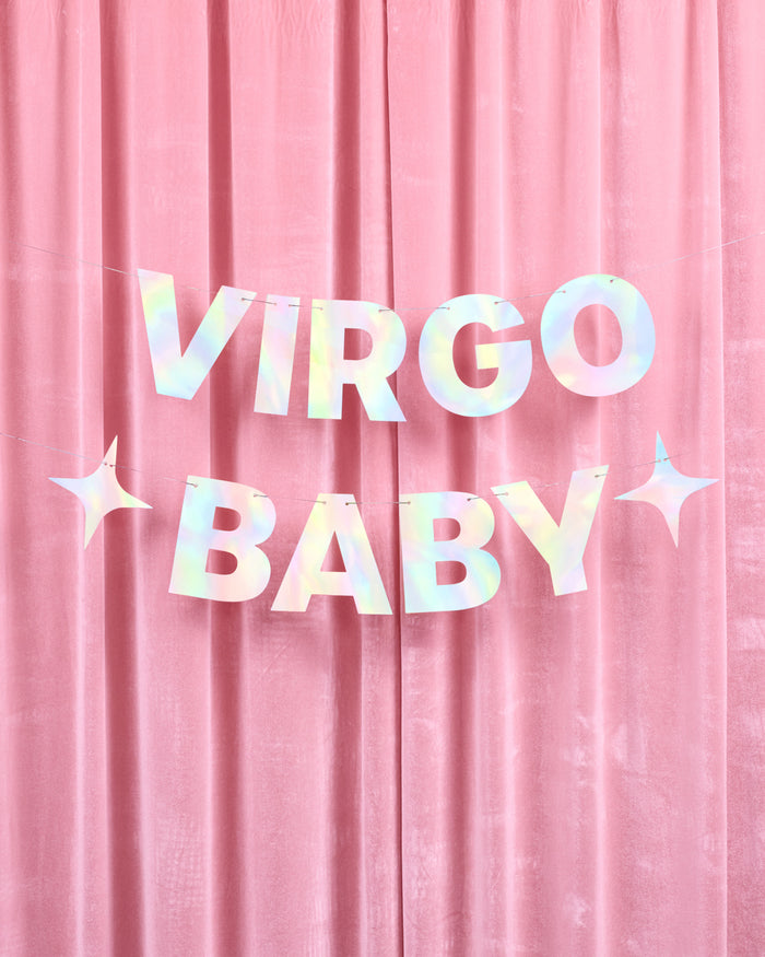 Virgo Baby Banner - iridescent foil banner