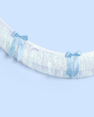 Something Blue Fringe - layered fringe + satin bows