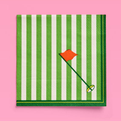 Golf Napkins - 24 green and white napkins