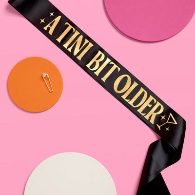 Tini Bit Older Sash - black satin sash